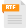 A orange and white document with the word rtf written on it